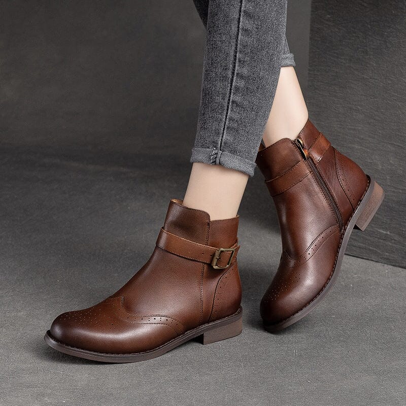 Women Autumn Classic Leather Ankle Boots