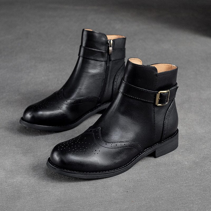 Women Autumn Classic Leather Ankle Boots