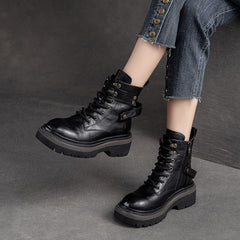 Women Autumn Classic Retro Leather Boots