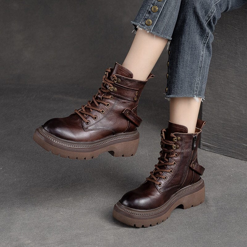 Women Autumn Classic Retro Leather Boots