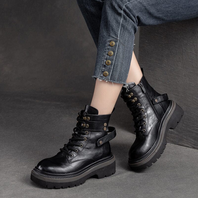 Women Autumn Classic Retro Leather Boots