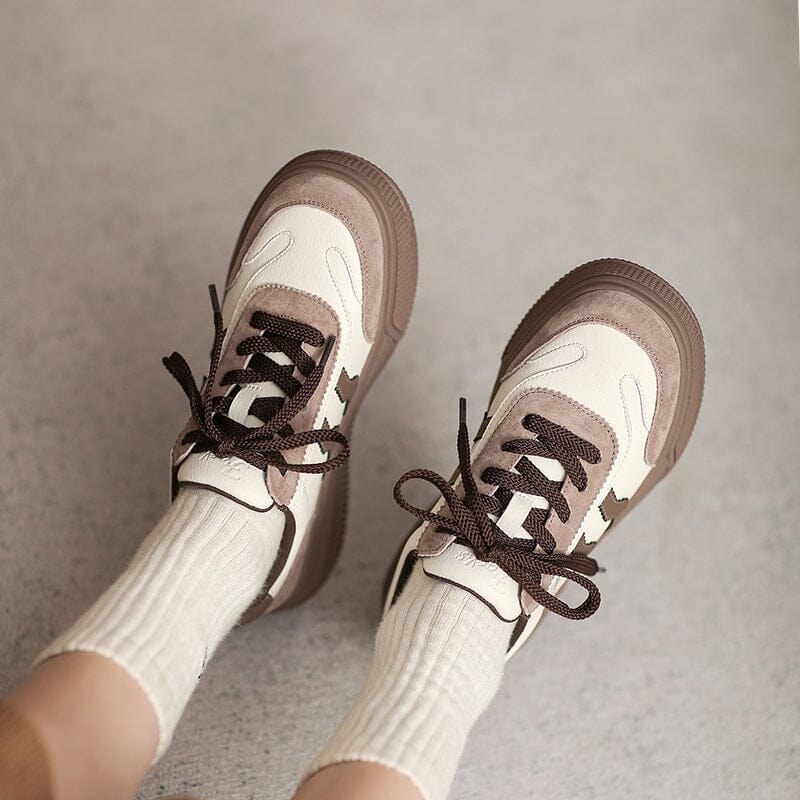 Women Autumn Fashion Leather Flat Casual Shoes