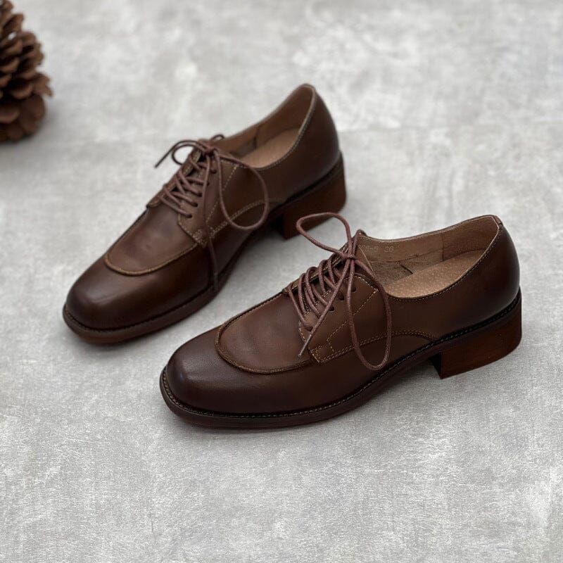 Women Autumn Retro Classic Leather Casual Shoes