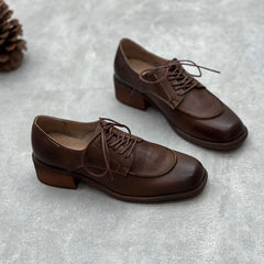 Women Autumn Retro Classic Leather Casual Shoes