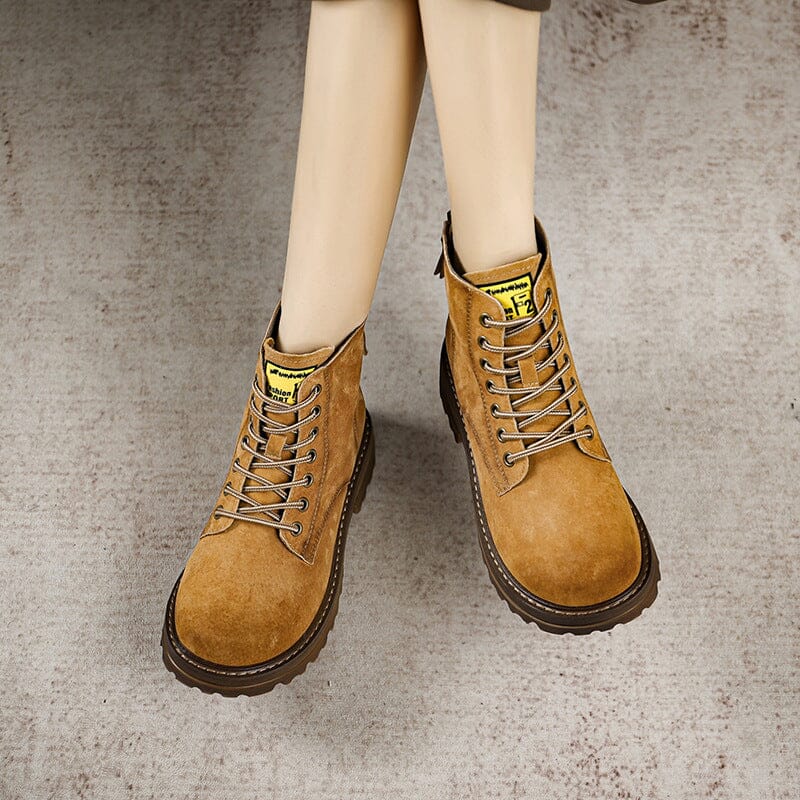 Women Autumn Retro Fashion Leather Casual Boots