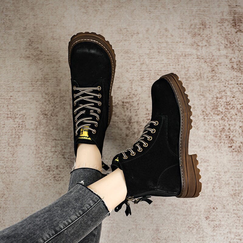 Women Autumn Retro Fashion Leather Casual Boots