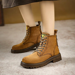 Women Autumn Retro Fashion Leather Casual Boots