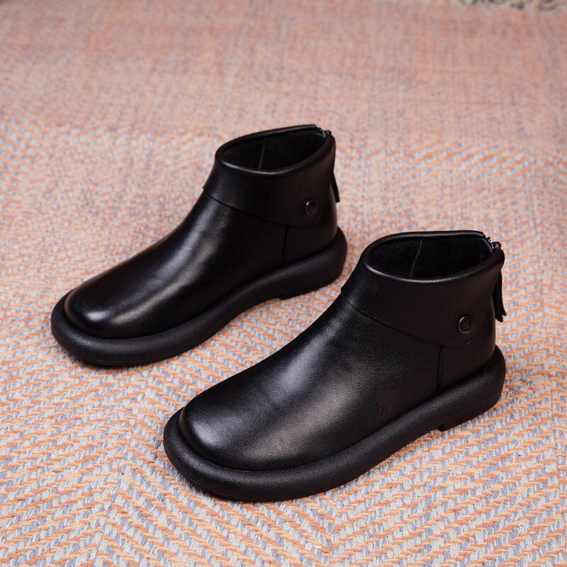 Women Autumn Retro Flat Leather Casual Shoes