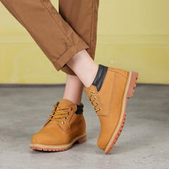 Women Autumn Retro Leather Antiskid Casual Shoes