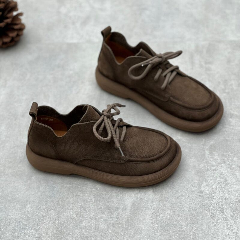 Women Autumn Retro Leather Casual Shoes