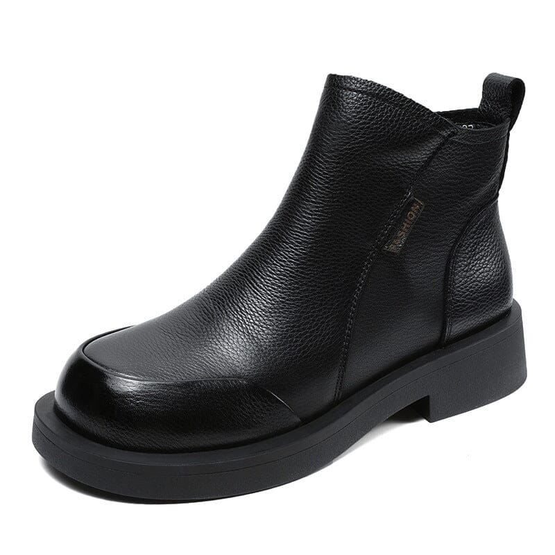 Women Autumn Retro Minimalist Leather Ankle Boots