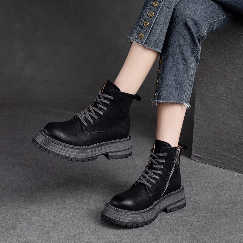 Women Autumn Retro Suede Platform Boots