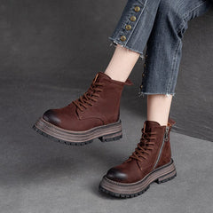 Women Autumn Retro Suede Platform Boots