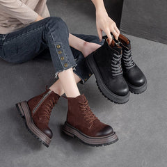 Women Autumn Retro Suede Platform Boots