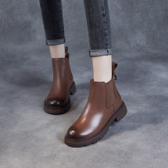 Women Autumn Winter Minimalist Leather Ankle Boots