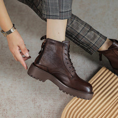 Women Autumn Winter Retro Leather Boots