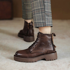 Women Autumn Winter Retro Leather Boots