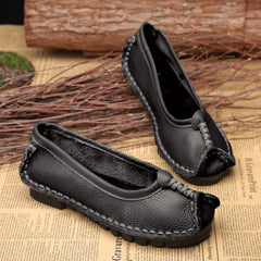 Women Casual Twisted Handmade Flat Leather Shoes