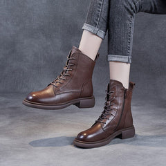 Women Classic Soft Leather Minimalist Casual Boots