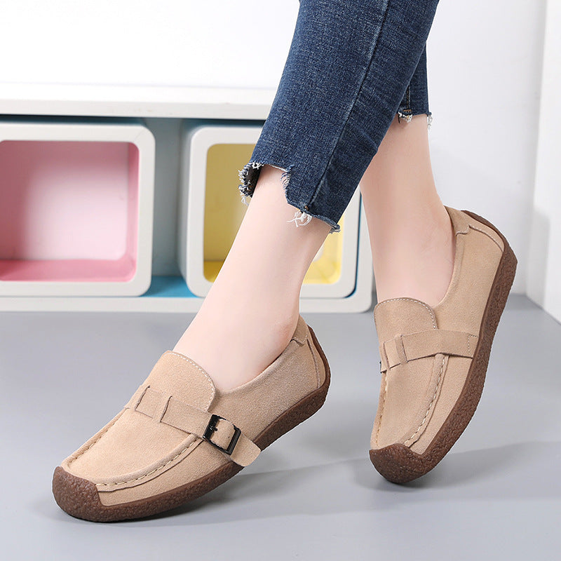 Women Comfort Casual Leather Flat Shoes