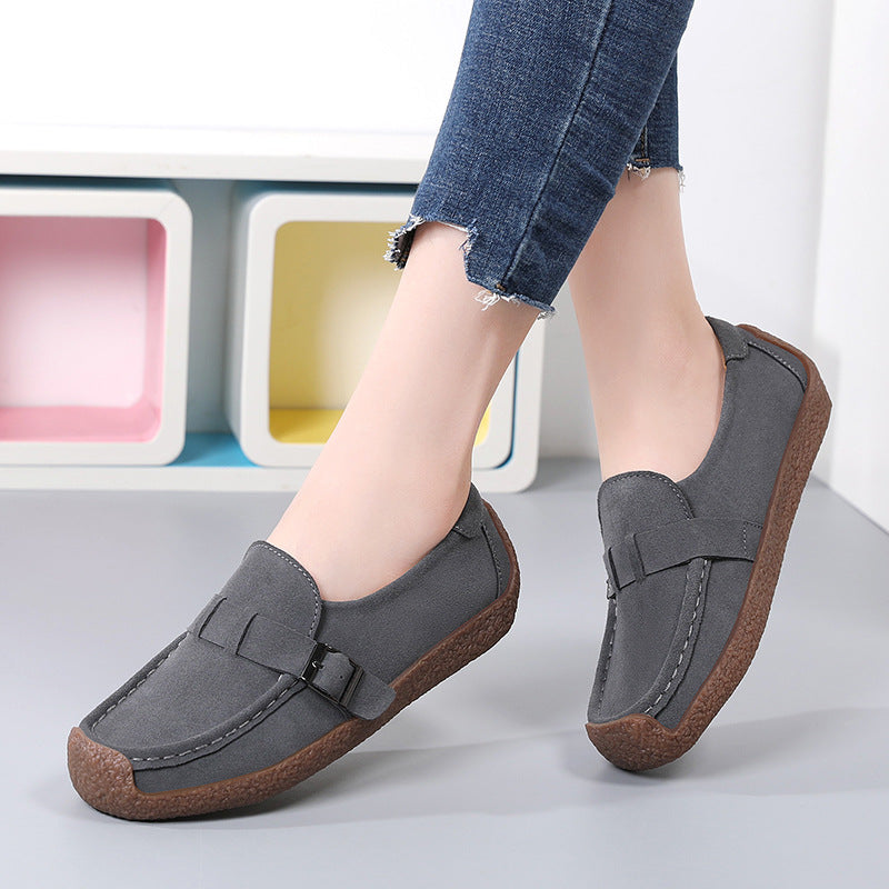 Women Comfort Casual Leather Flat Shoes