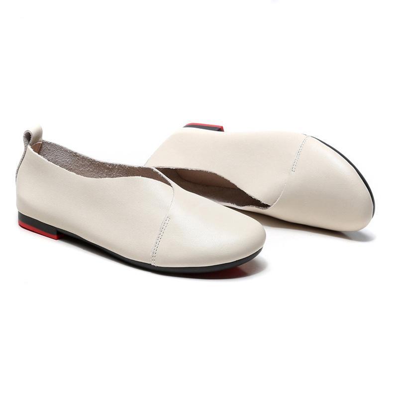 Women Daily Casual Slip On Round Toe Flats Shoes Plus Size