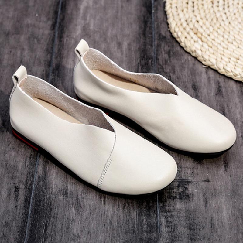 Women Daily Casual Slip On Round Toe Flats Shoes Plus Size