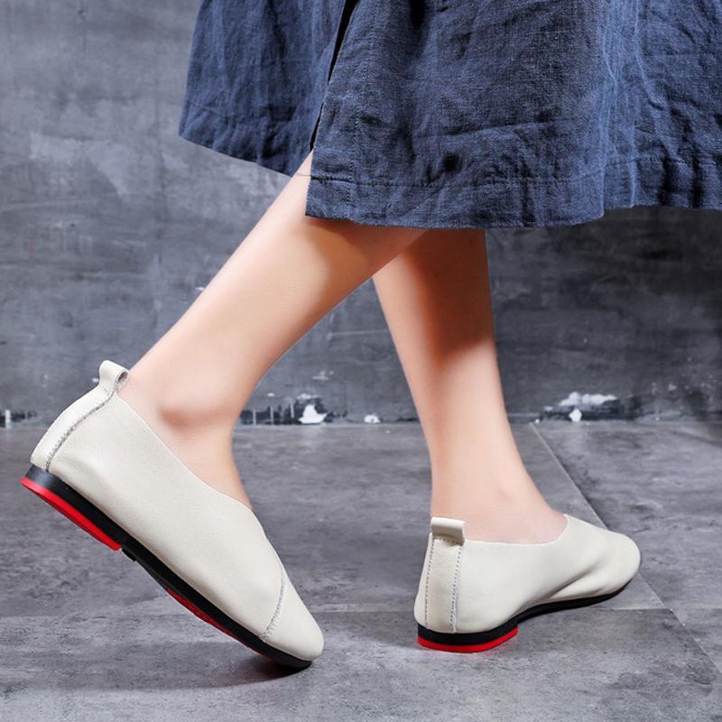 Women Daily Casual Slip On Round Toe Flats Shoes Plus Size