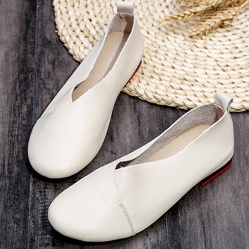 Women Daily Casual Slip On Round Toe Flats Shoes Plus Size