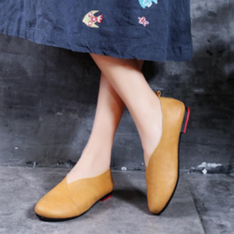 Women Daily Casual Slip On Round Toe Flats Shoes Plus Size