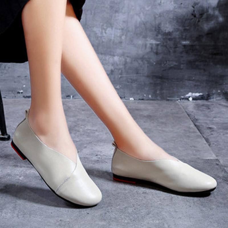 Women Daily Casual Slip On Round Toe Flats Shoes Plus Size