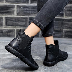 Women Leather Casual Chelsea Boots