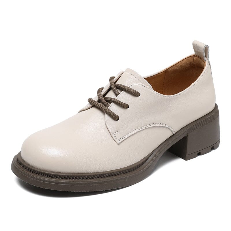 Women Leather Classic Lug Sole Casual Shoes