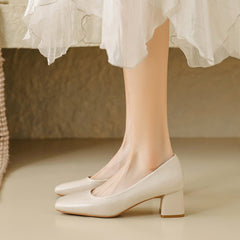 Women Minimalist Chunky Heel Soft Casual Shoes