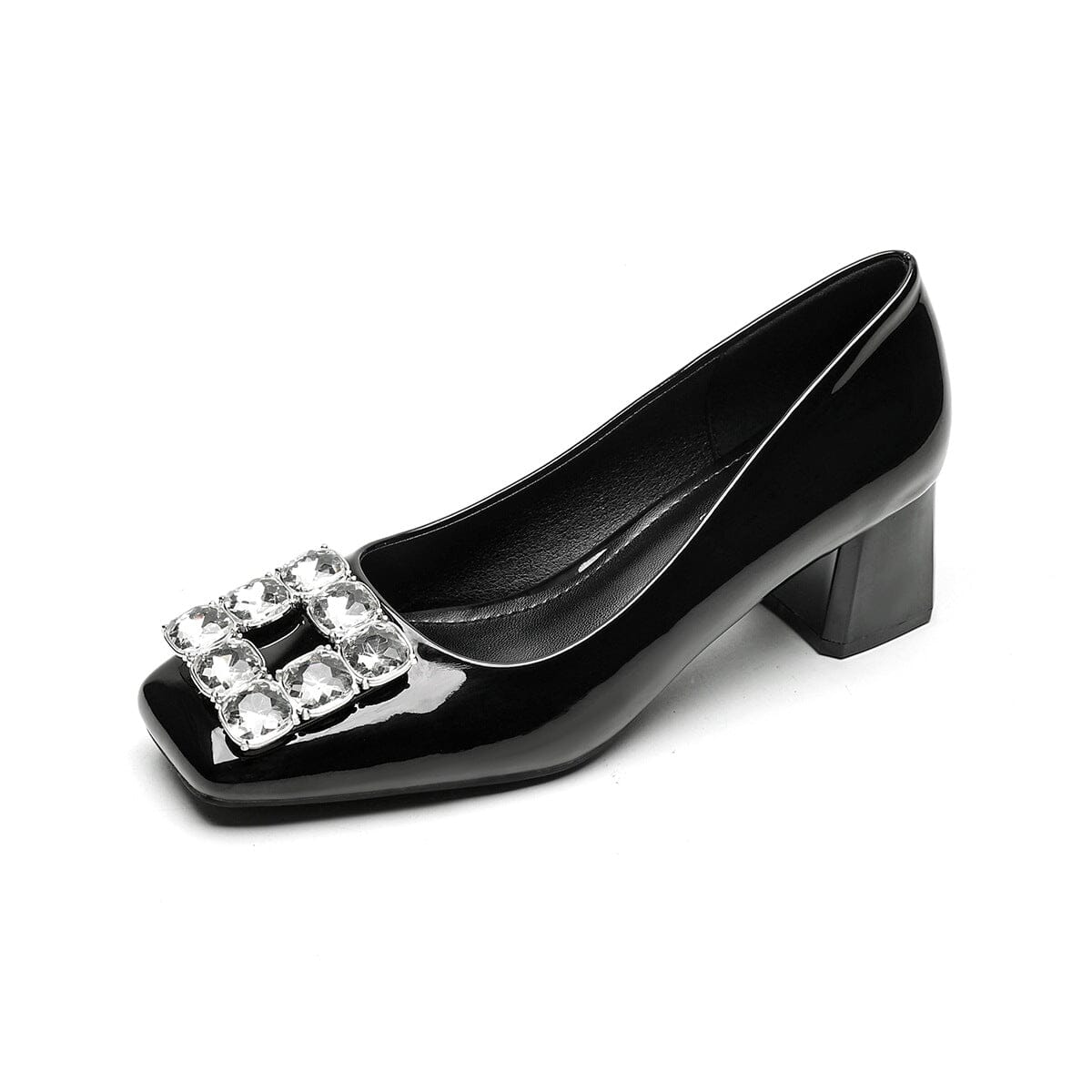 Women Minimalist Fashion Crystal Chunky Heel Casual Shoes