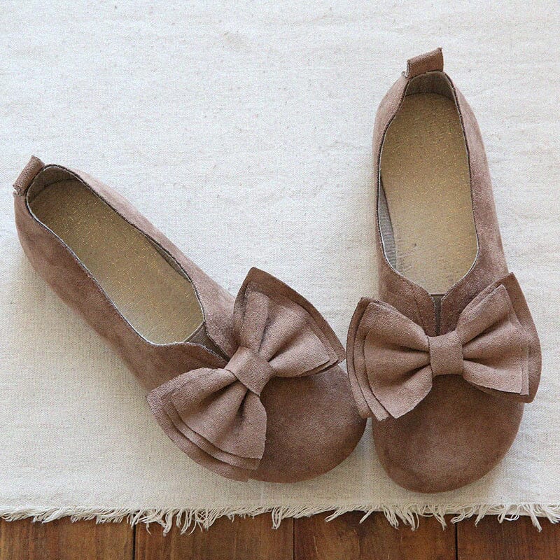 Women Retro Bowknot Soft Casual Shoes