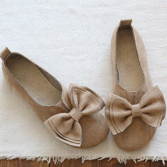 Women Retro Bowknot Soft Casual Shoes