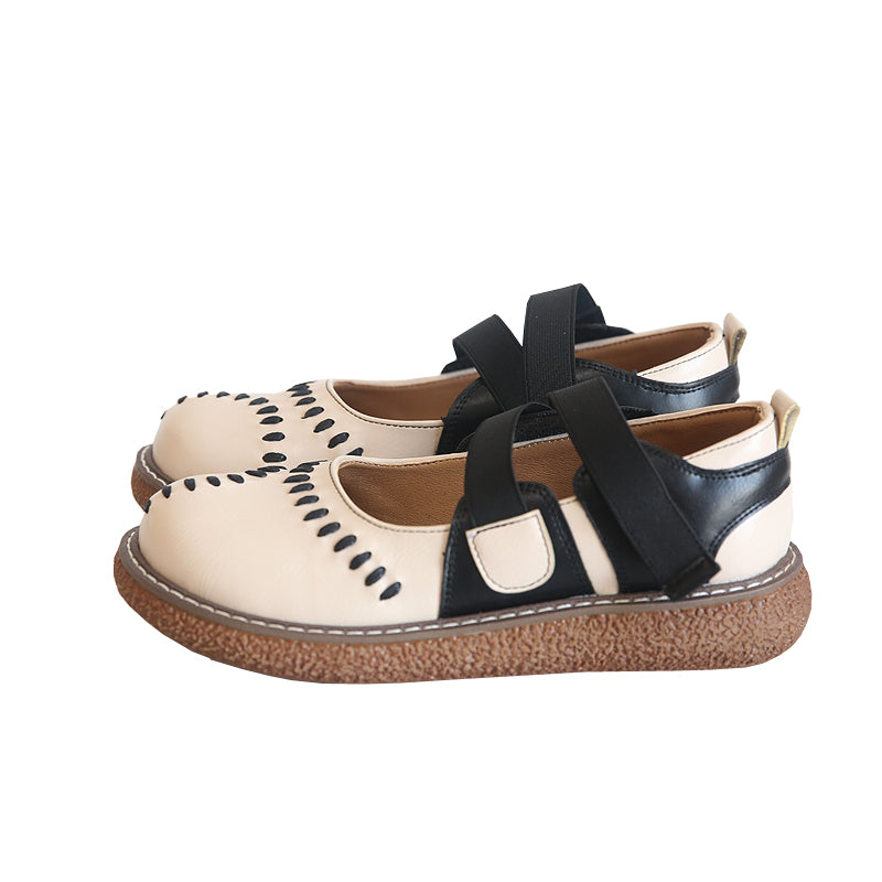 Women Retro Hollow PU casual Shoes