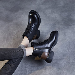 Women Retro Leather Autumn Casual Boots