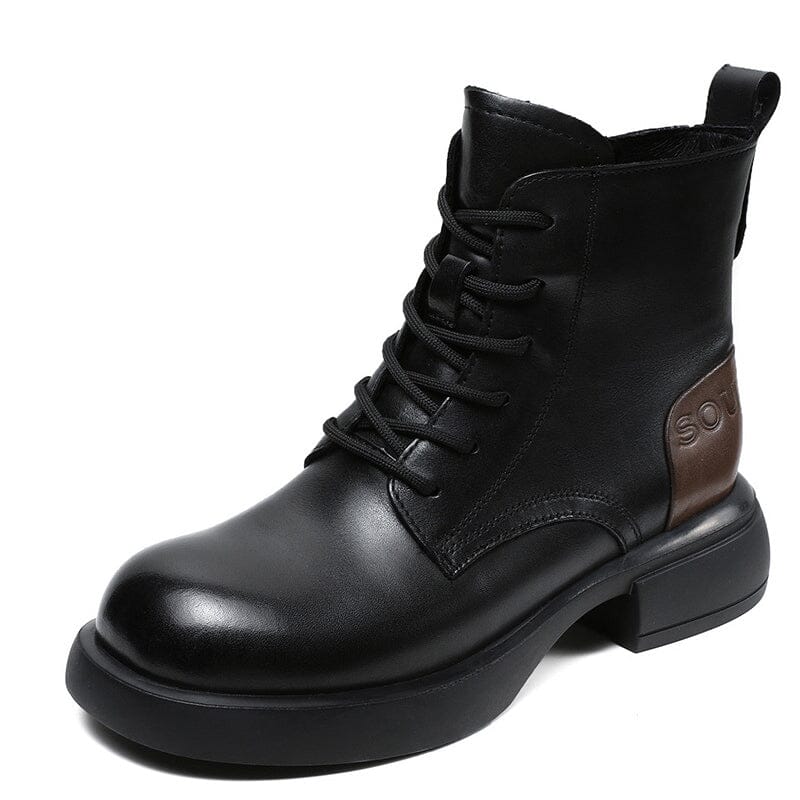 Women Retro Leather Autumn Casual Boots