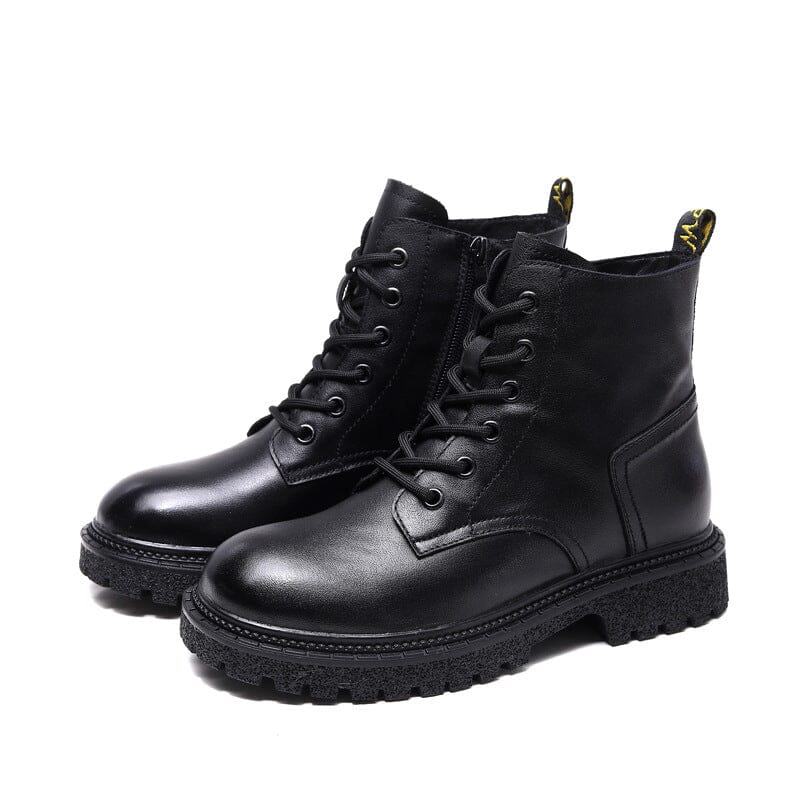 Women Retro Leather Autumn Winter Casual Boots