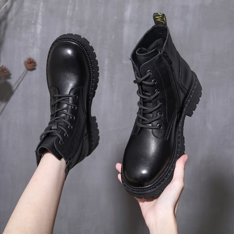 Women Retro Leather Autumn Winter Casual Boots