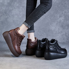 Women Retro Minimalist Platform Ankle Boots