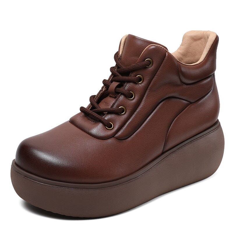 Women Retro Minimalist Platform Ankle Boots