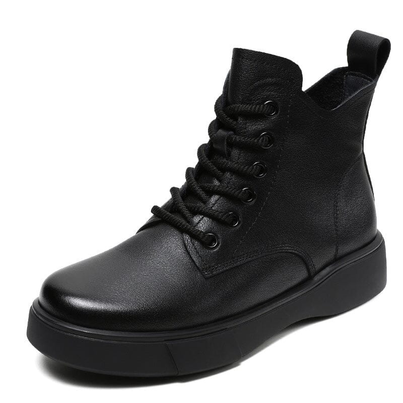 Women Retro Minimalist Soft Leather Ankle Boots