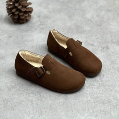 Women Retro Minimalist Soft Leather Flat Casual Shoes