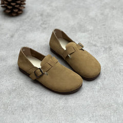 Women Retro Minimalist Soft Leather Flat Casual Shoes