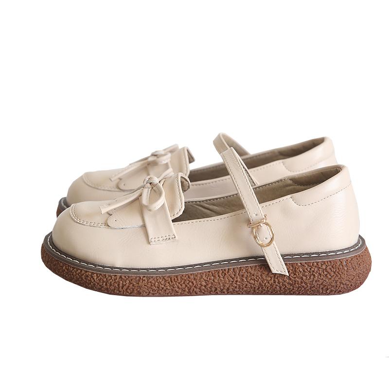 Women Retro PU Cute Casual Loafer Shoes