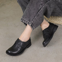 Women Retro Soft Leather Flat Casual Shoes