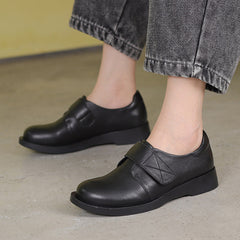 Women Retro Soft Leather Flat Casual Shoes